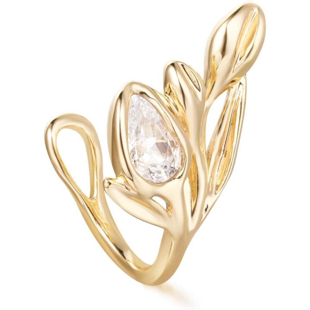 Women Ear Cuff Earring Gold Non Pierced Ear Cartilage Clip on Wrap Hoop 14K Gold